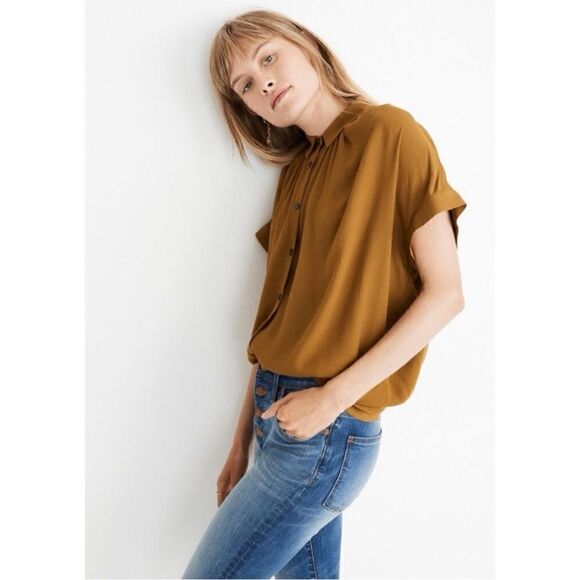 NWOT Madewell Central Drapey Shirt in
Dark Tobacco Size S - Picture 1 of 7